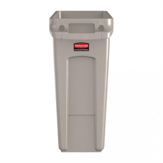 Rubbermaid Slim Jim Container With Venting Channels Beige - 60ltr