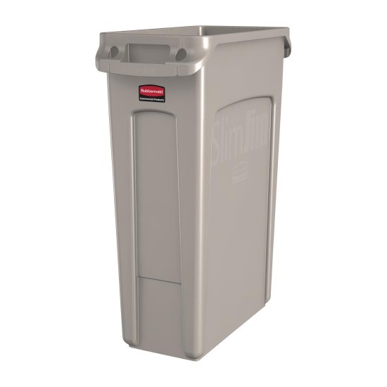 Rubbermaid Slim Jim Container With Venting Channels Beige - 87ltr