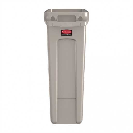 Rubbermaid Slim Jim Container With Venting Channels Beige - 87ltr