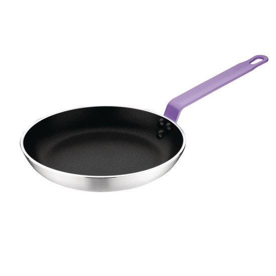 Vogue Frypan Alum Non-stick Teflon Platinum + Purple Hndl - 200x35mm