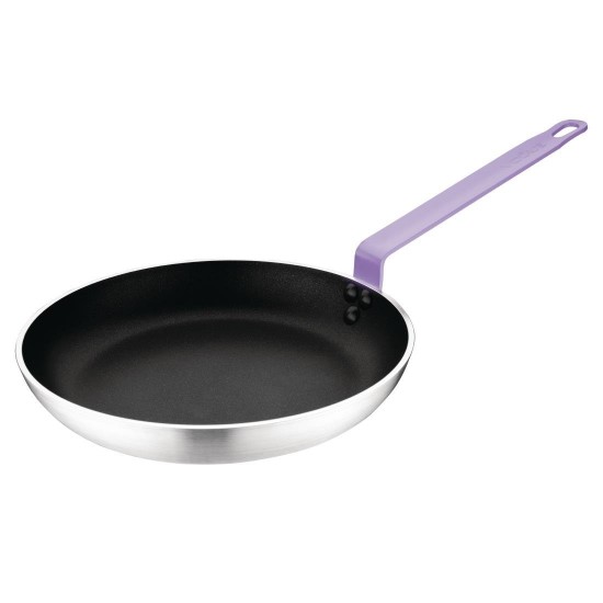 Vogue Frypan Alum Non-stick Teflon Platinum + Purple Hndl - 240x40mm