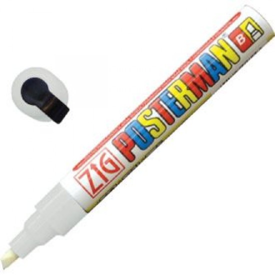 Securit Zig Posterman All Weather White Marker - 2x6mm Nib